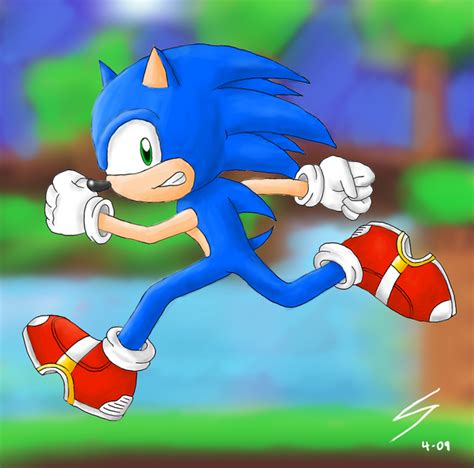 Sonic Running By Spritedude On Deviantart