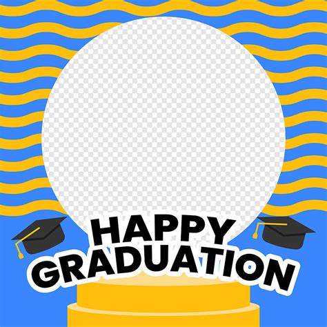 Gambar Happy Graduation Twibbon Frame With Hat Png Download Gratis