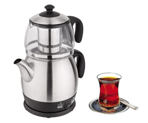 Electric Turkish Tea Maker Caydanlik Teapot Stainless Steel Uk