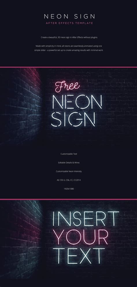 After Effects Neon Sign Template
