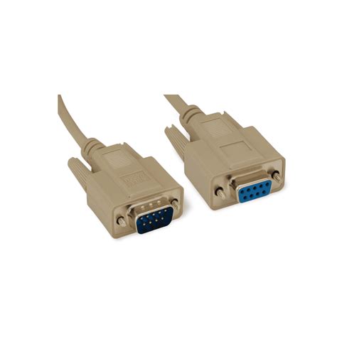 10ft Serial Null Modem Cable Db9 Female To Db9 Male Beige