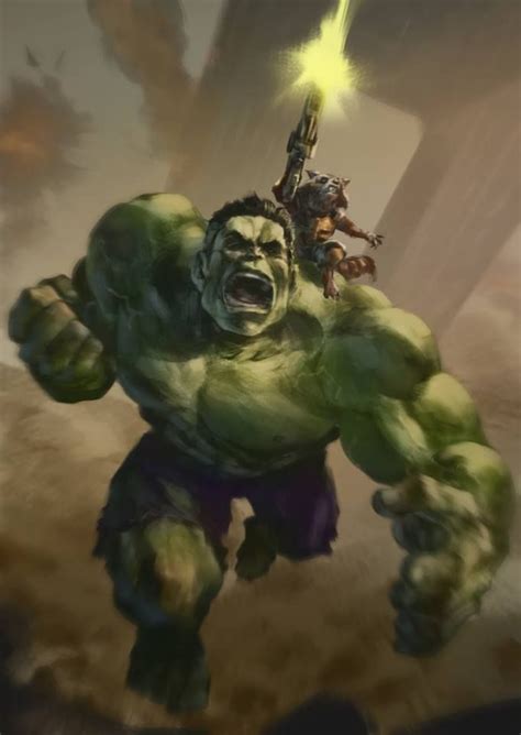 Hulk And Rocket Teaming Up Fanart I Hope Infinity War Has A Moment