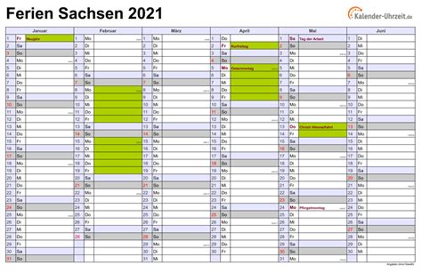Jahreskalender 2021 kostenlose kalender ausdrucken. Ferien Sachsen 2021 - Ferienkalender zum Ausdrucken