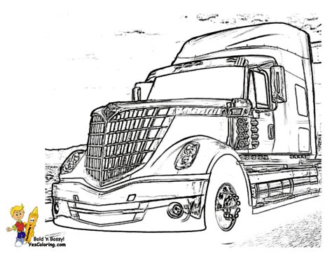 Peterbilt semi truck coloring page drawing sketch coloring page. Big Rig Truck Coloring Pages | Free | 18 Wheeler | Boys ...