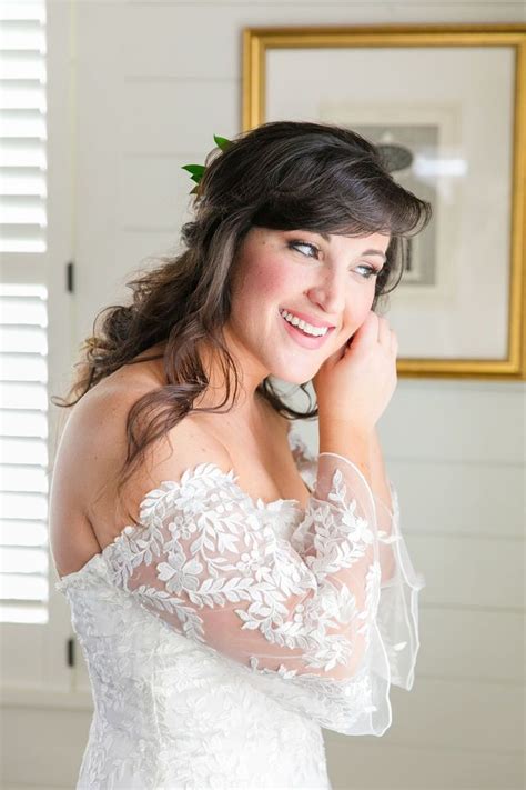 Bridal Portrait Off The Shoulder Lace Wedding Gown Dana Cubbage