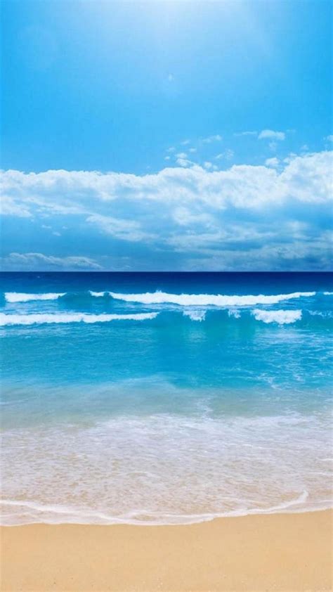 Nature Clear Ocean Beach Skyline Iphone 6 Wallpaper Download Iphone