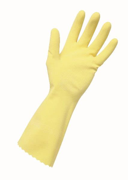 EDCO MERRISHINE RUBBER GLOVES FLOCK LINED YELLOW Edco Cleaning Food Service Products