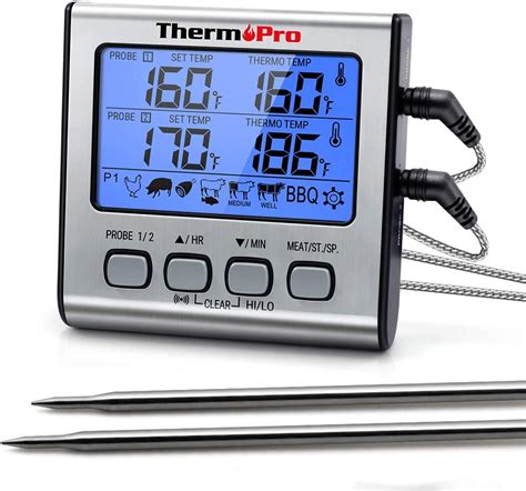 Upgraded Thermopro Tp 17 Dual Probe Digital Cooking Meat Thermometer