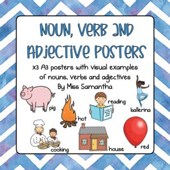 Noun Verb And Adjective Posters By Miss Samantha Tpt Hot Sex
