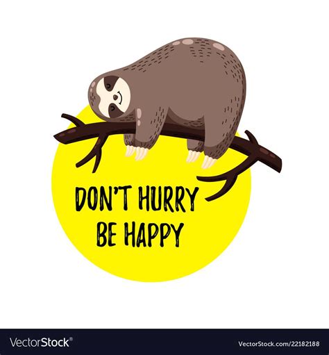 Funny Cartoon Sloth Hanging On A Branch Download A Free Preview Or High Quality Adobe