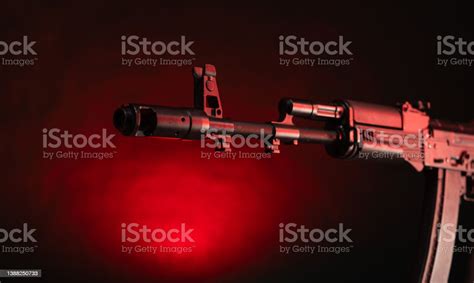 Kalashnikov Assault Rifle In Smoke Stock Photo Download Image Now
