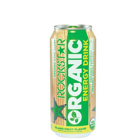 24 Cans Rockstar Organic Energy Drink Island Fruit Flavor 16 Fl Oz