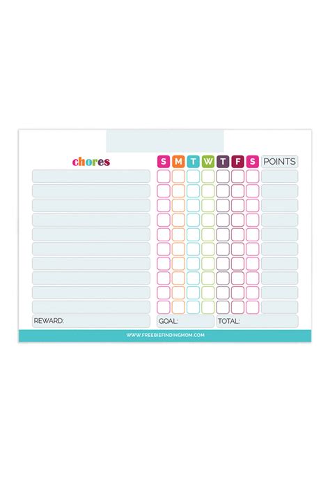 Printable Chore Chart For Kids Freebie Finding Mom