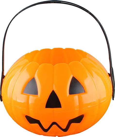 Plastic Pumpkin Bucket Halloween Pumpkin Basket For Trick