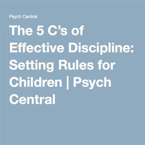The 5 Cs Of Effective Discipline Setting Rules For Children Good