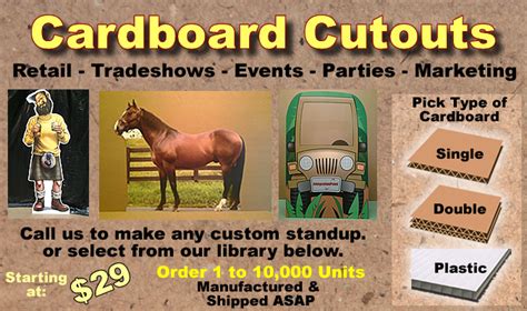 Cardboard Cutout Standup Props Custom Dino Rentos Studios Inc