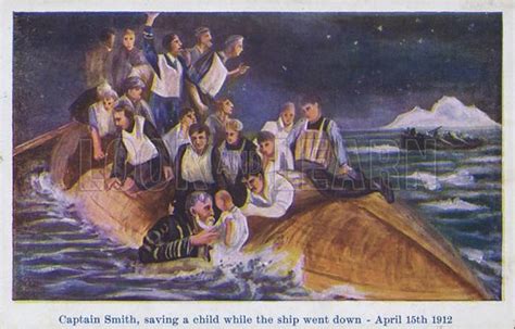 Captain Smith Saving A Child After The Sinking Of The Titanic Stock