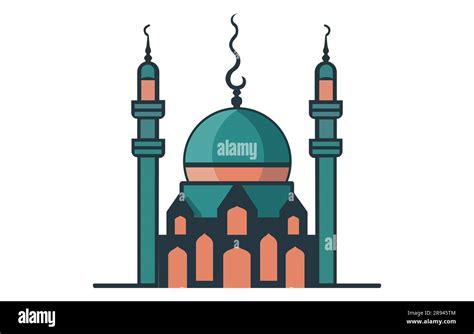 Mosque Simple Icon Islamic Worship Place Muslim Symbols Vector Illustrationmodern Flat