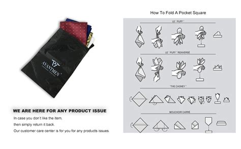 AVANTMEN 10 PCS Mens Pocket Squares Assorted Woven Handkerchief Hanky