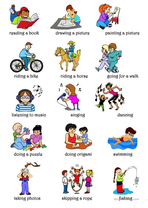 Free Time And Leisure Activities Vocabulary In English Esl Buzz 9e4