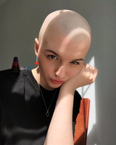 Hot Young Woman Girl With Shaved Head Buzz Cut No Hair Hairdare Shaved Hair Women Shaved