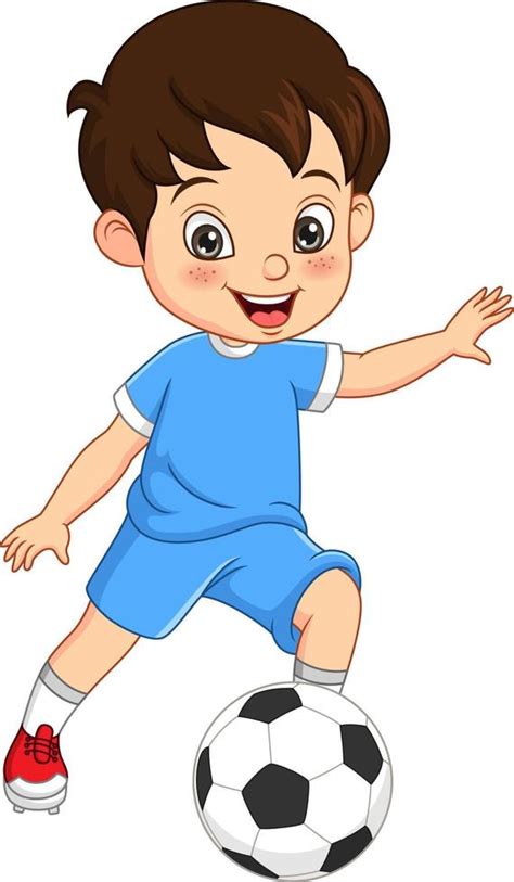 Cartoon Little Boy Playing Soccer 5112737 Vector Art At Vecteezy