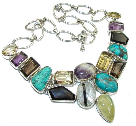 Summer Allure Multigem Sterling Silver Necklace