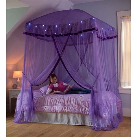 Want to put up some canopy bed curtains? Baby Shower Ideas Discover Home Sparkling Lights Canopy ...