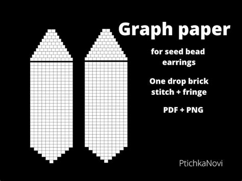 Beading Graph Paper For Brick Stitch Fringe Earrings Seed Bead Etsy
