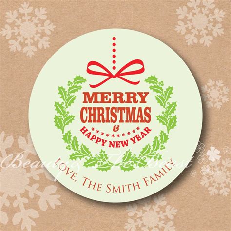 Personalized Holidays Christmas Stickersmerry Christmas Tagst