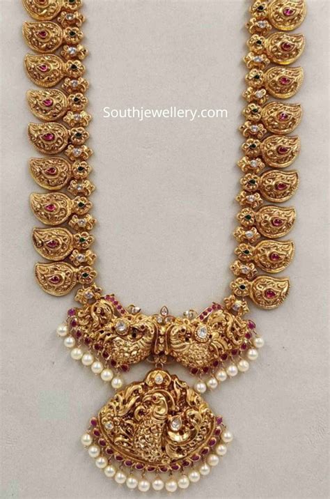 Antique Gold Mango Haram Indian Jewellery Designs