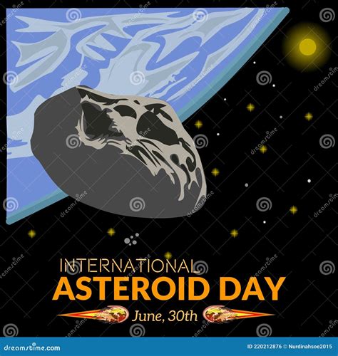 Asteroid Day Illustration Vector Stock Vector Illustration Of