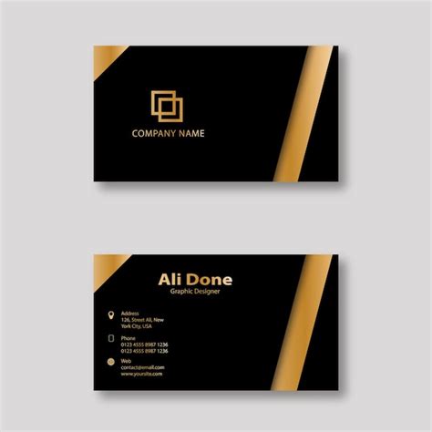 Black And Gold Business Card Template Vetor Premium