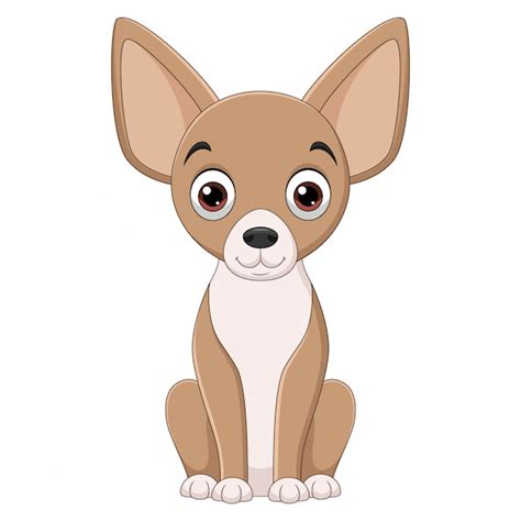 Illustration Of Sitting Chihuahua Dog Cartoon On White Background