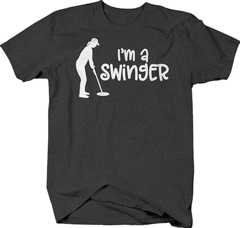 Im A Swinger Silhouette Metal Detecting Funny Hobby Discover T Shirt For Men Amazonde Fashion