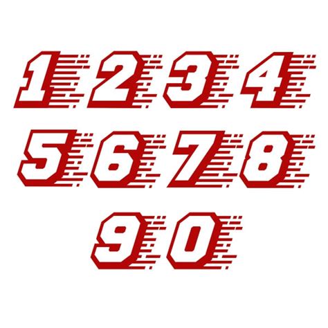 Racing Race Numbers Font Cuttable Design Svg Png Dxf And Eps Etsy
