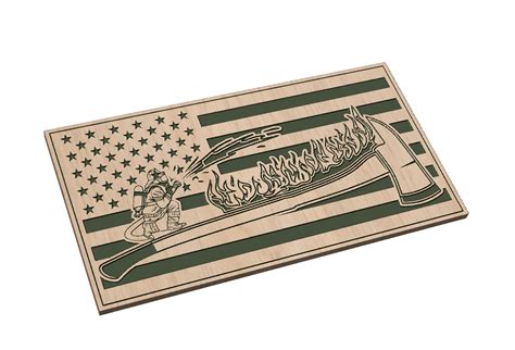 Firefighter On Axe Flag — Patriot Nation Designs