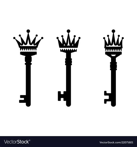 Keys With Crown Royalty Free Vector Image Vectorstock