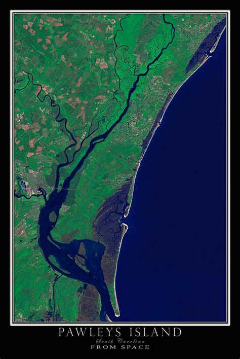 The Pawleys Island South Carolina Satellite Poster Map Pawleys Island