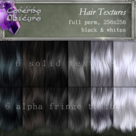 Second Life Marketplace Hair Textures ~black And Whites~ By Caverna Obscura Full Perm