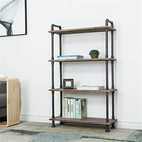 Buy Industrial Bookcase Solid Pine Open Wood Shelves Rustic Modern
