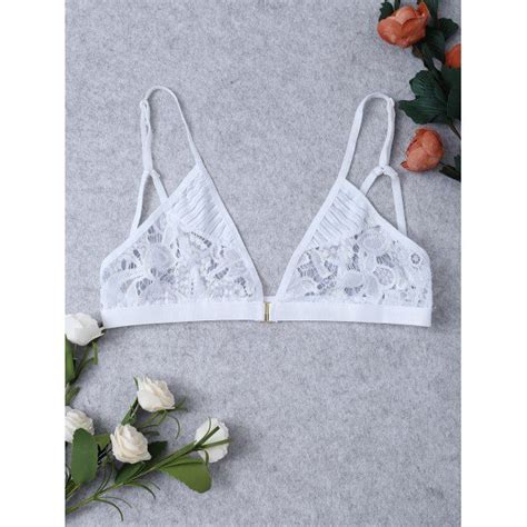 Wholesale Unlined Sheer Lace Plunge Transparent Wireless