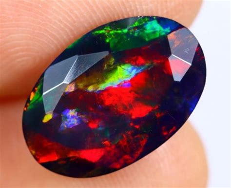 Aaa Grade Black Opal Faceted Multi Fire Opal Faceted Cut Etsy