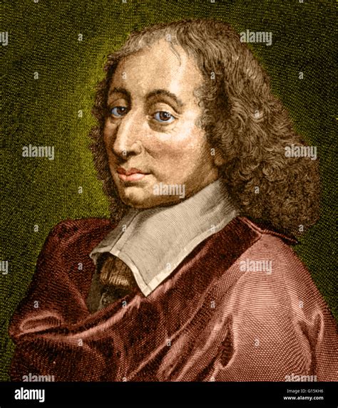 Color Enhanced Drawing Of Blaise Pascal 1623 1662 A French Stock