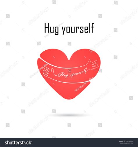 Hug Yourself Logolove Yourself Logolove Heart Stock Vector Royalty