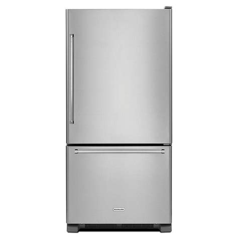 Kitchenaid 30 Inch W 19 Cu Ft Bottom Freezer Refrigerator In