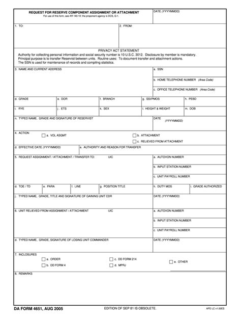 Da Form 4651 Instructions Fill Online Printable Fillable Blank