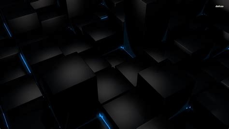 Black And Blue 3d Cube Wallpapers Wallpaper Cave