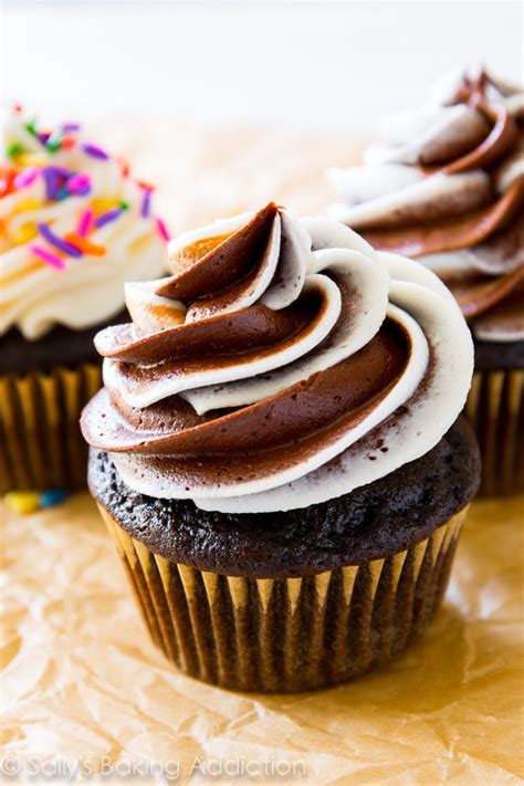 Classic Chocolate Cupcakes With Vanilla Frosting Sallys Baking Addiction