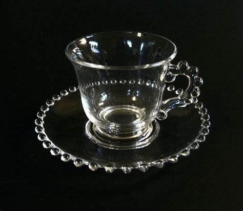 Sold Imperial Glass Candlewick Pattern Footed Cup And Saucer Vintage
